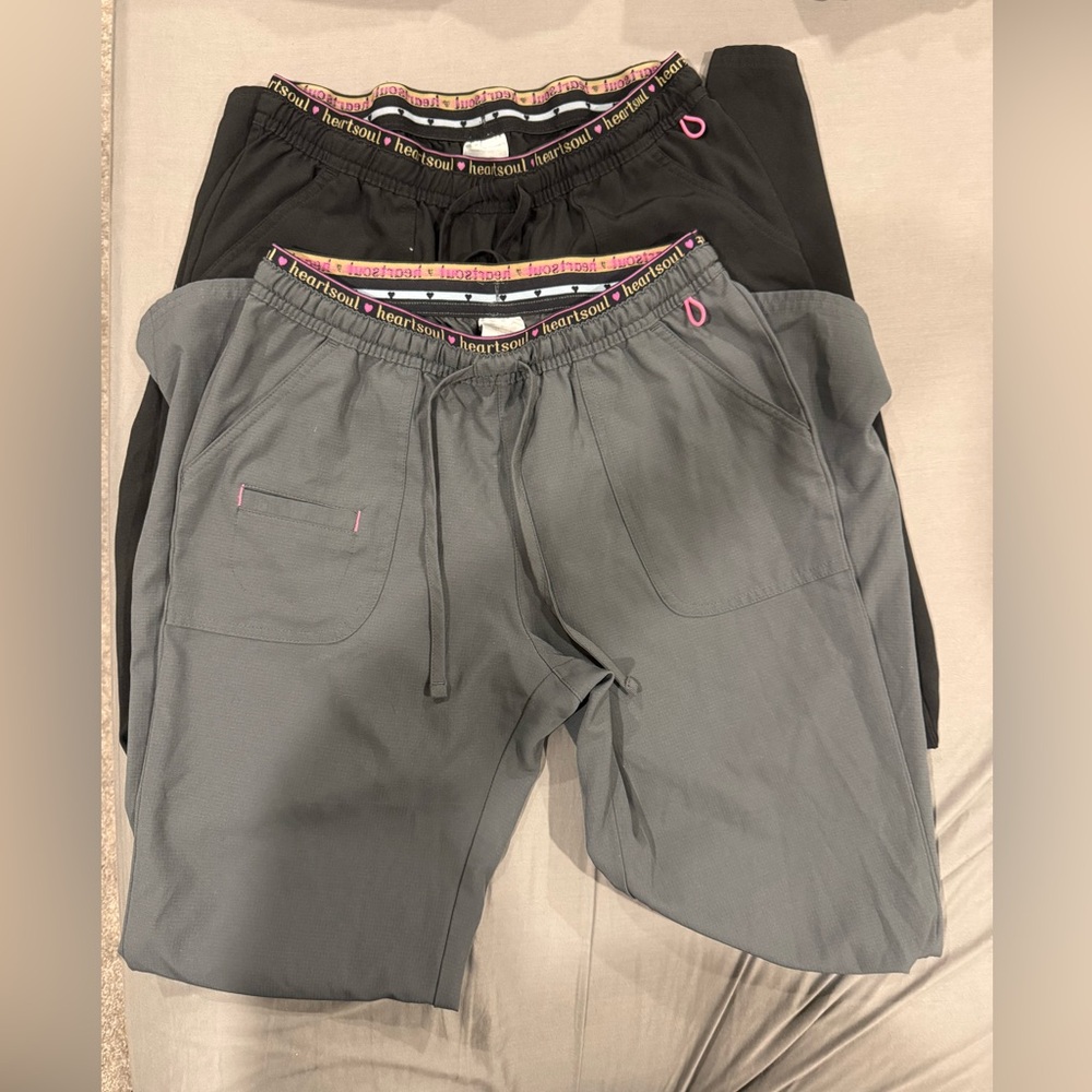 HeartSoul Gray and Black scrub Pants